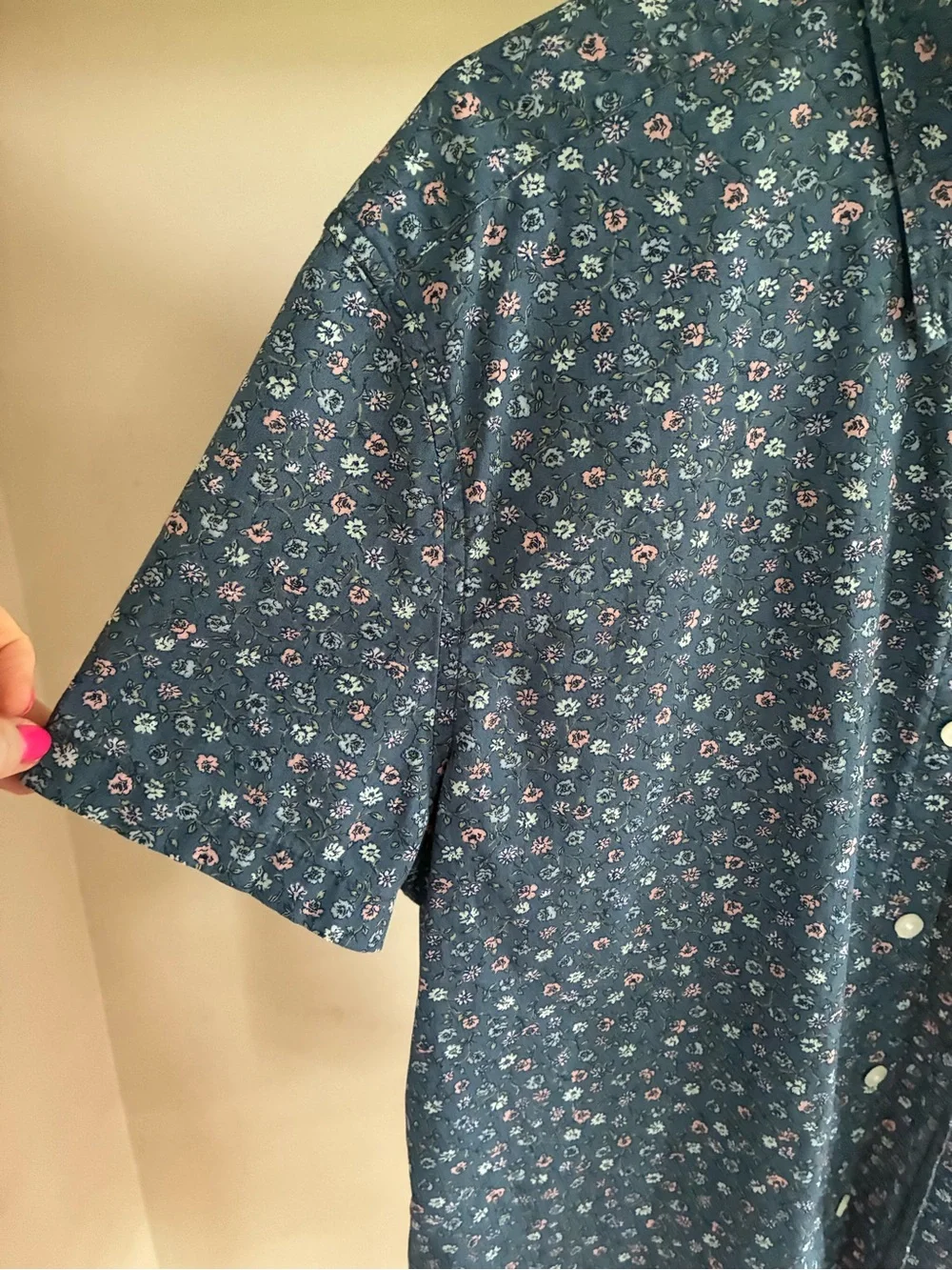 J. Crew Blue Floral Flex Washed Button-Up Shirt